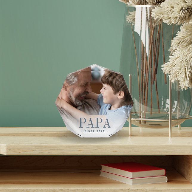 Papa Grandpa Year Established Fotoblock (Von Creator hochgeladen)