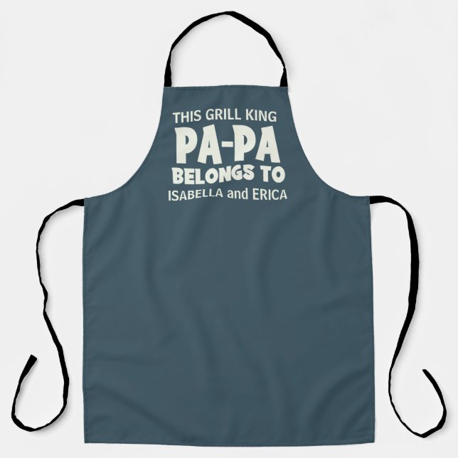 PAPA Grill King Custom Grandkids benennt GRILLEN Schürze (Vorderseite)