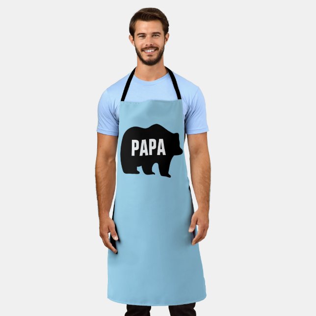 PAPA GRIZZLY BEAR VATER VATER'S DAY FUNNY APRON SCHÜRZE (Getragen)
