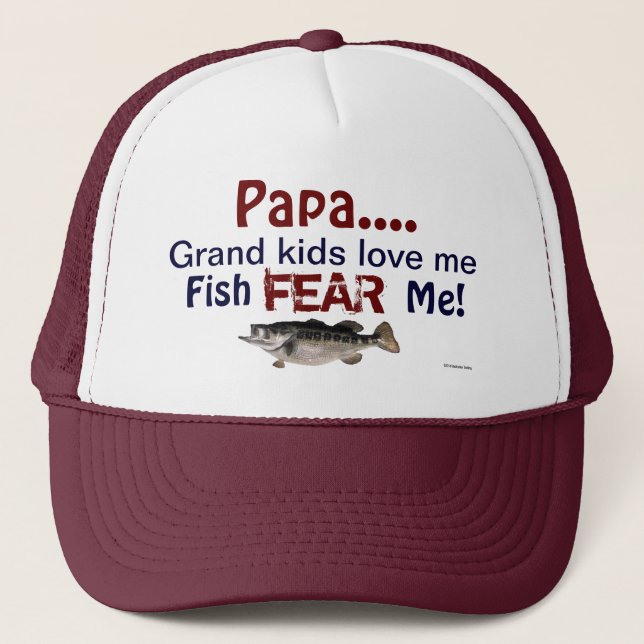 Papa... Große Kinder Liebe Ich Fisch Angst mich Ha Truckerkappe (Vorderseite)