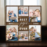 Papa Großvater Großkinder Wood Foto Collage Fotoplatte<br><div class="desc">Feiern Sie die besondere Bindung zwischen Papa und seinen Enkelkindern mit unserer "Papa-Großvater-FotoCollage"-Plakette. Diese personalisierte Gedenktafel zeigt wunderbar eine Sammlung von hochgeschätzten Fotos, die wertvolle Momente und Erinnerungen vereint, die Papa mit seinen geliebten Enkelkindern teilt. Der hervorgehobene Titel "Papa" verleiht dem Design eine Touch von Wärme und Zuneigung. Die aus...</div>
