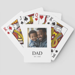 Papa gründete einfaches schwarzes Foto Spielkarten
