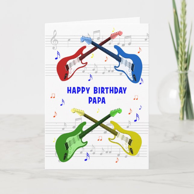 Papa Guitare Carte Anniversaire (Devant)