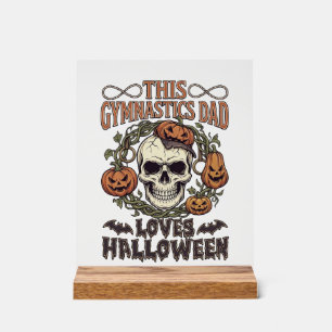 Papa Gymnastique Aime Halloween Crâne Citrouilles