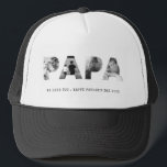 PAPA Happy Vathers Day Foto Truckerkappe<br><div class="desc">Anpassen mit Text für jeden Anlass; für diesen Look laden Schwarz-Weiß-Fotos hoch,  oder verwenden Sie Zazzles-Filter. Wenn Ihre Fotos überlappen zu viel versuchen,  außerhalb von zazzle bearbeiten.</div>