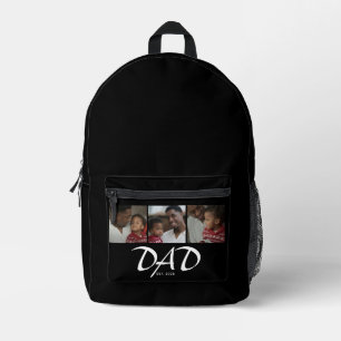 Papa hat Bold Black 3 Foto gegründet Bedruckter Rucksack