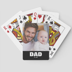 Papa hat ein kühnes schwarzes Foto erstellt Spielkarten
