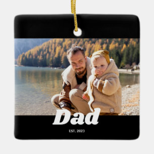 Papa hat eine kühne weiße typografische Fotografie Keramikornament