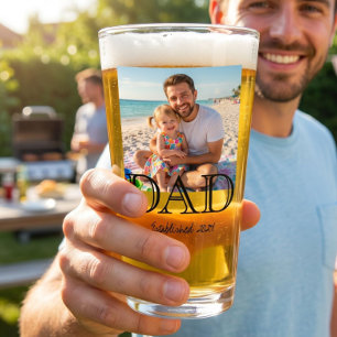 Papa hat Foto Minimal Vatergeschenk Glas