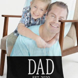 Papa hat Foto Schwarz gegründet Fleecedecke