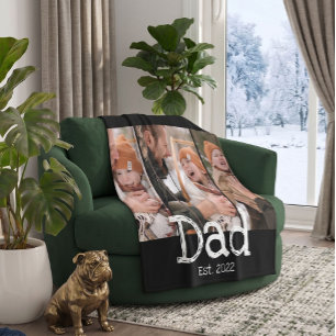 Papa hat Foto-Spaß Bold Weiße Schrift Schwarzer Hi Fleecedecke