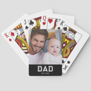Papa hat kühnes schwarzes Foto etabliert Spielkarten