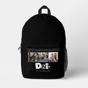 Papa hat modern 3 Kinder Foto Collage gegründet Bedruckter Rucksack