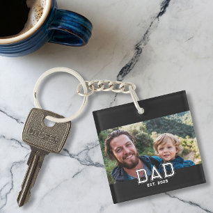 Papa hat moderne fette Typografie-Foto etabliert Schlüsselanhänger