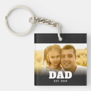 Papa hat modernes, fettes Foto gegründet Schlüsselanhänger