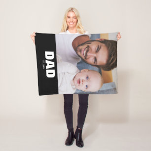 Papa hat modernes, fettes Schwarz-Weiß-Foto gegrün Fleecedecke