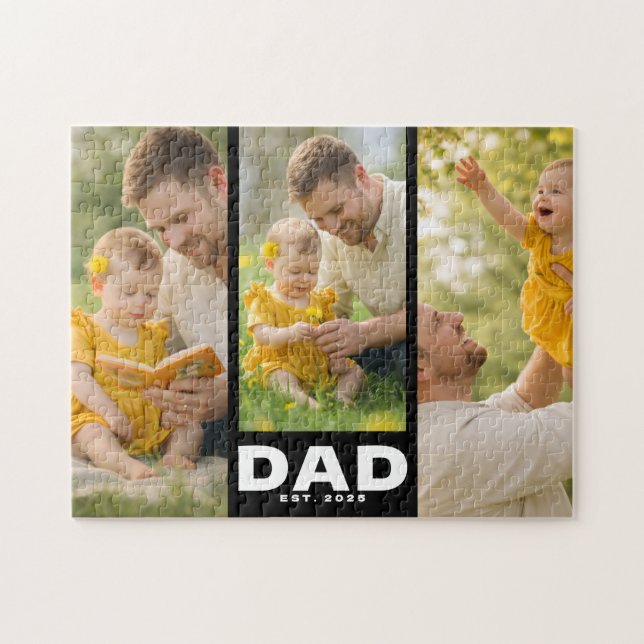 Papa hat modernes, fettes, schwarzes 3-Foto einger (Horizontal)