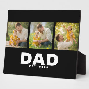 Papa hat modernes fettes schwarzes 3-Foto eingeric Fotoplatte