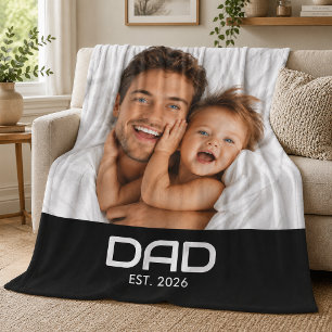 Papa hat modernes fettes Schwarzfoto gegründet Fleecedecke