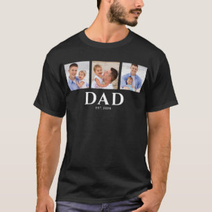 Papa hat modernes Schwarz 3 Foto eingerichtet T-Shirt