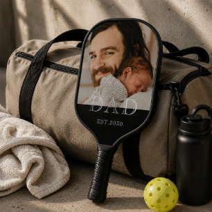 Papa hat modernes schwarzes Foto eingerichtet Pickleball Schläger