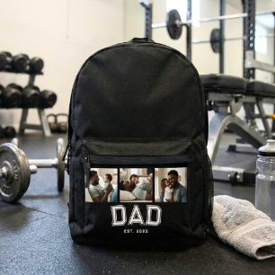 Papa hat mutig weißer neuer Vater 3 Foto etabliert Bedruckter Rucksack