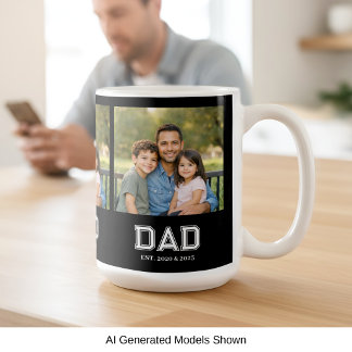 Papa hat Schwarz Foto Moderne Typografie Geschenk Kaffeetasse