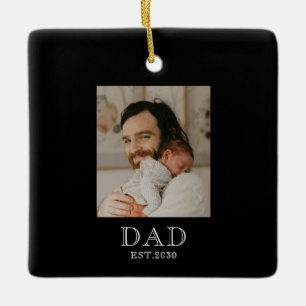 Papa hat Schwarz-Weiß-Foto eingerichtet Keramikornament