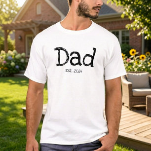 Papa hat sich etabliert Fette Schwarzweiß-Schrift T-Shirt