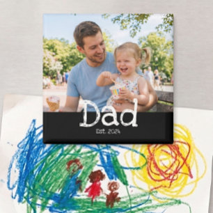 Papa hat Spaß mit Fotos in fett Schwarzweiß etabli Magnet