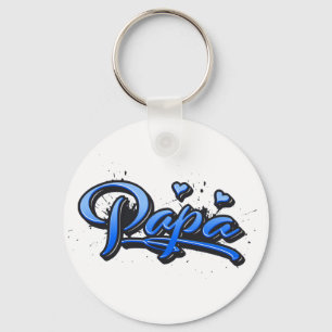 Papa-Heart-Graffiti-Button-Schlüsselger Schlüsselanhänger