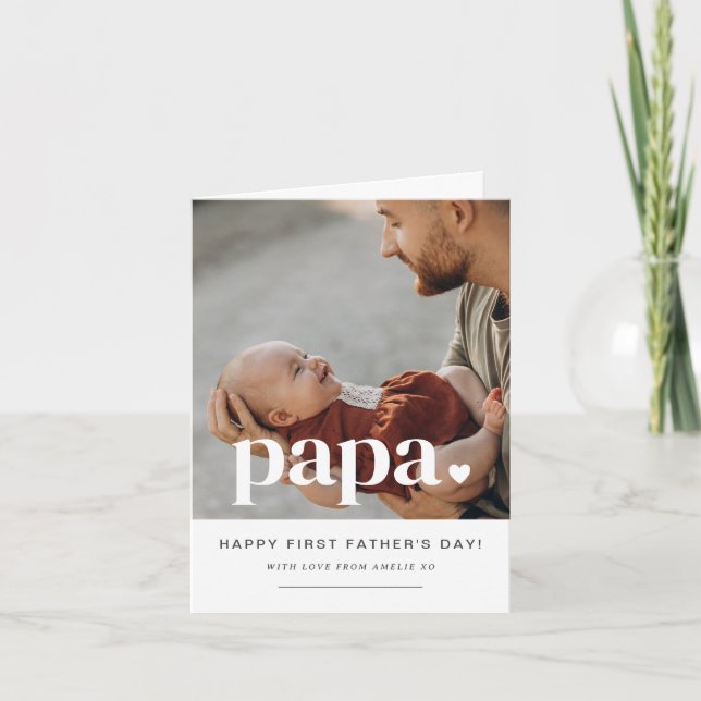 Papa Heart - Premier Carte photo de Fête des pères (Devant)