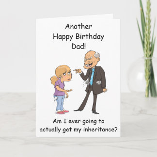 Papa héritage carte d'anniversaire de fille drôle