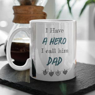 Papa héros Mug à café personnalisé pour la fête