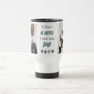 Papa héros Tasse de voyage personnalisée avec ph