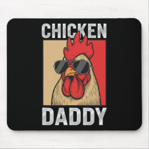 Papa Huhn Daddy Hahn mit Sonnenbrille, Retro-Hühne Mousepad