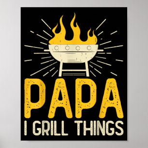 Papa ich grille Sachen Bbq Hinterhof Grillmeister Poster