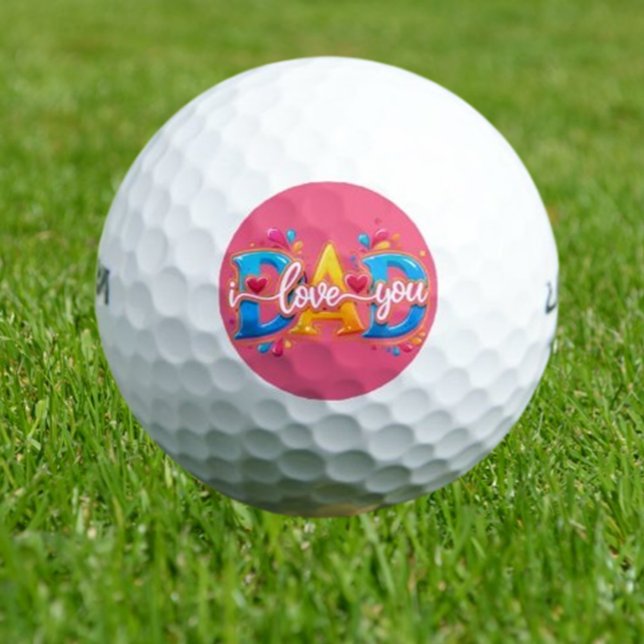 Papa ich liebe dich rosa golfball (Father’s Day gift that reminds him of the family legacy he’s built. )