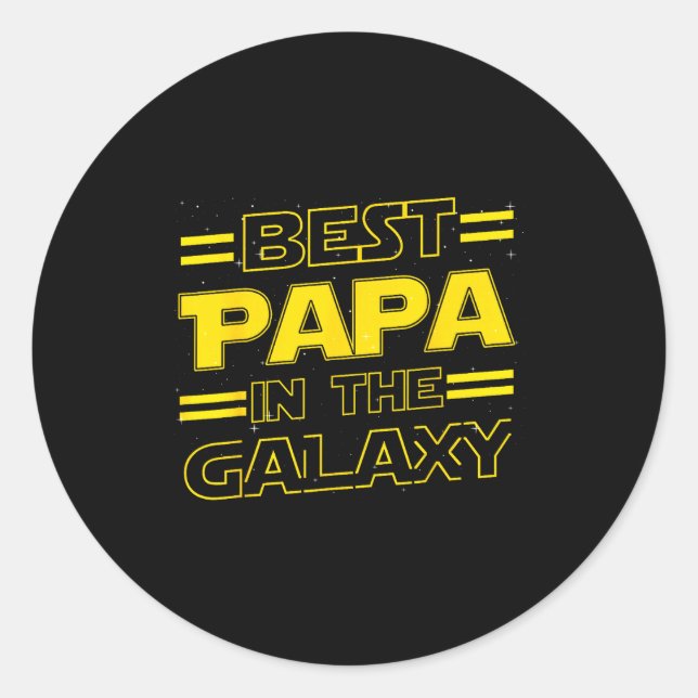 Papa In The Galaxy Funny Fathers Day Gift For Men  Runder Aufkleber (Vorderseite)