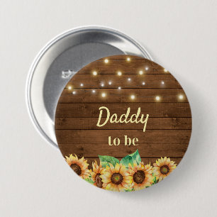 Papa ist ein neuer Vater Sonnenblume Baby Dusche Button