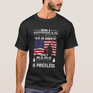 Papa ist ein unbezahlbarer Stolz USA Veteran Papa T-Shirt