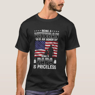 Papa ist ein unbezahlbarer Stolz USA Veteran Papa T-Shirt
