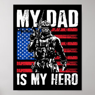 Papa ist mein Held Army Dad Vatertag und 4. Juli Poster