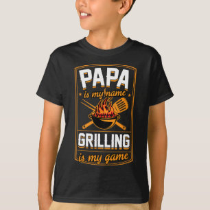 Papa ist mein Name Grillen ist mein Spiel Funny Gr T-Shirt