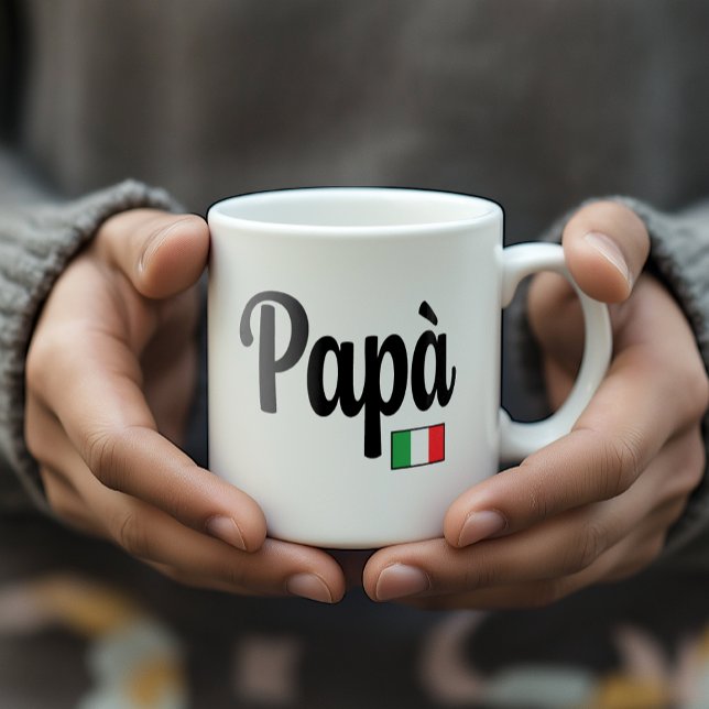 Papà Italian Flag Mug - Father Dad Kaffeetasse (Papà Italian Flag Mug - Thoughtful Gift for Italian Father)