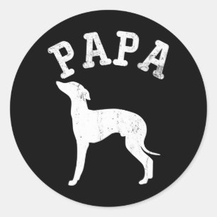Papa Italian Greyhound Funny Gift Vater Runder Aufkleber