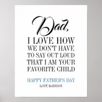 Papa Je suis votre Poster de Fête des pères d'enfa