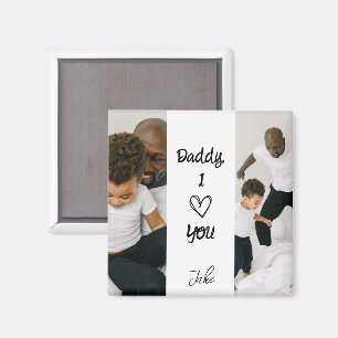 Papa, Je T'Aime Magnet de photos personnalisées