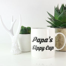 Papa-Kaffee Zitat schwarzer Halbtext Jumbo-Tasse