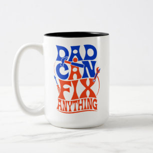 Papa kann alles lustige Mechaniker Zwei-Töne Zweifarbige Tasse